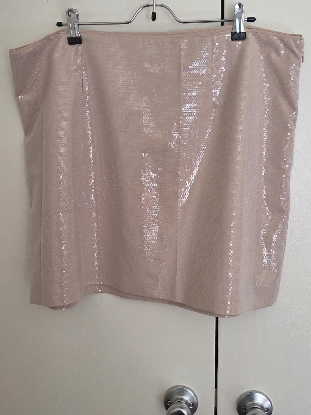 Sequin Pencil Skirt - Blush Pink